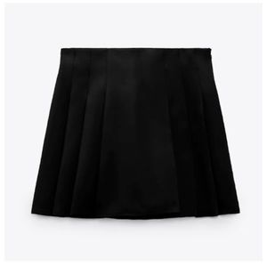 Zara Satin Effect Box pleat skort